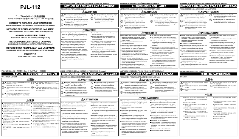 Page 1 of the manual User Manual Yamaha PJL-112