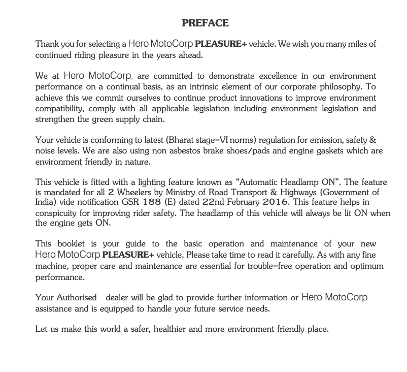 Page 1 de la notice Manuel utilisateur Hero Pleasure+ (2022)