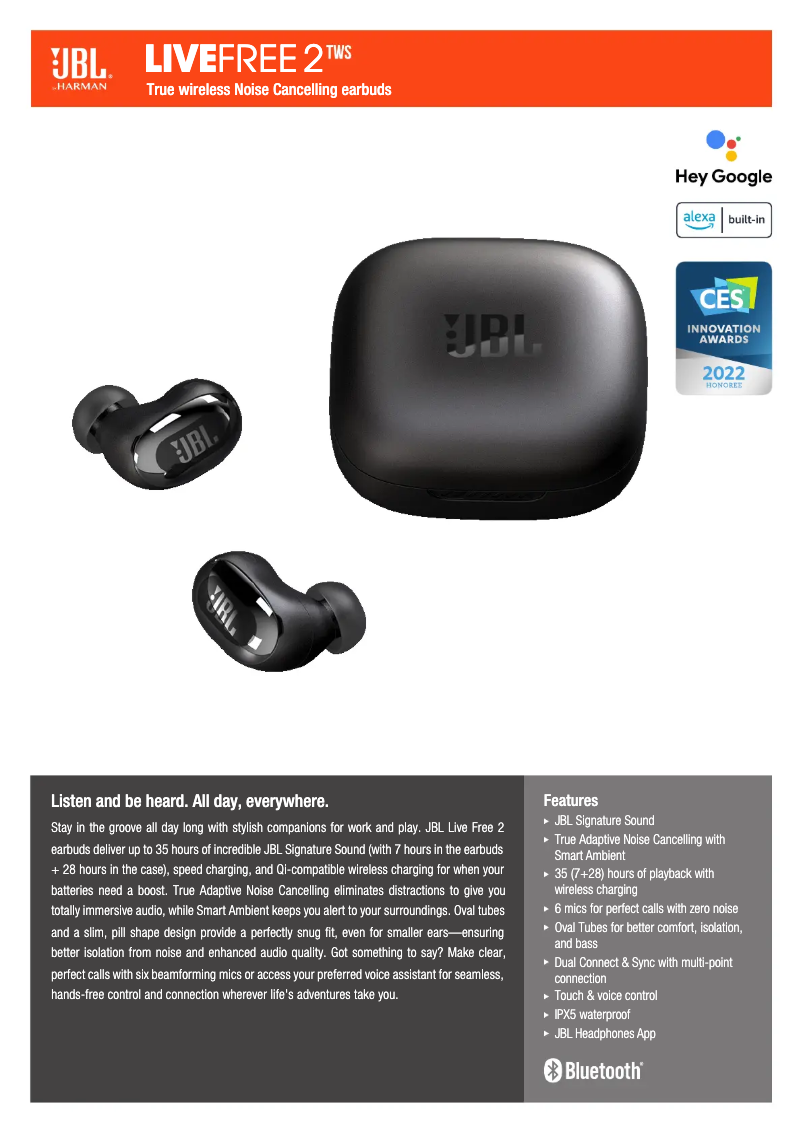 Image de la première page du manuel de l'appareil Live Free 2