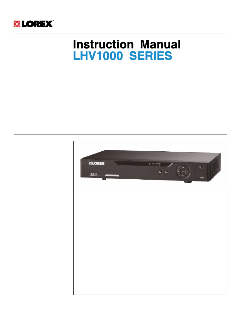 Page n°1 - Manuel utilisateur Lorex LHV10081T