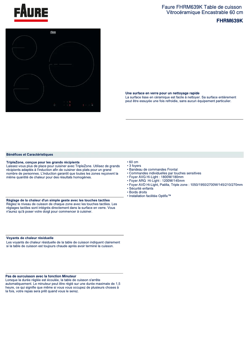 Image de la première page du manuel de l'appareil FHRM639K