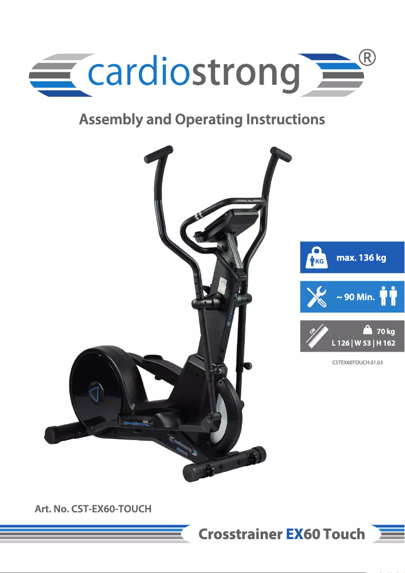 Page n°1 - Manuel utilisateur Cardiostrong EX60 Touch