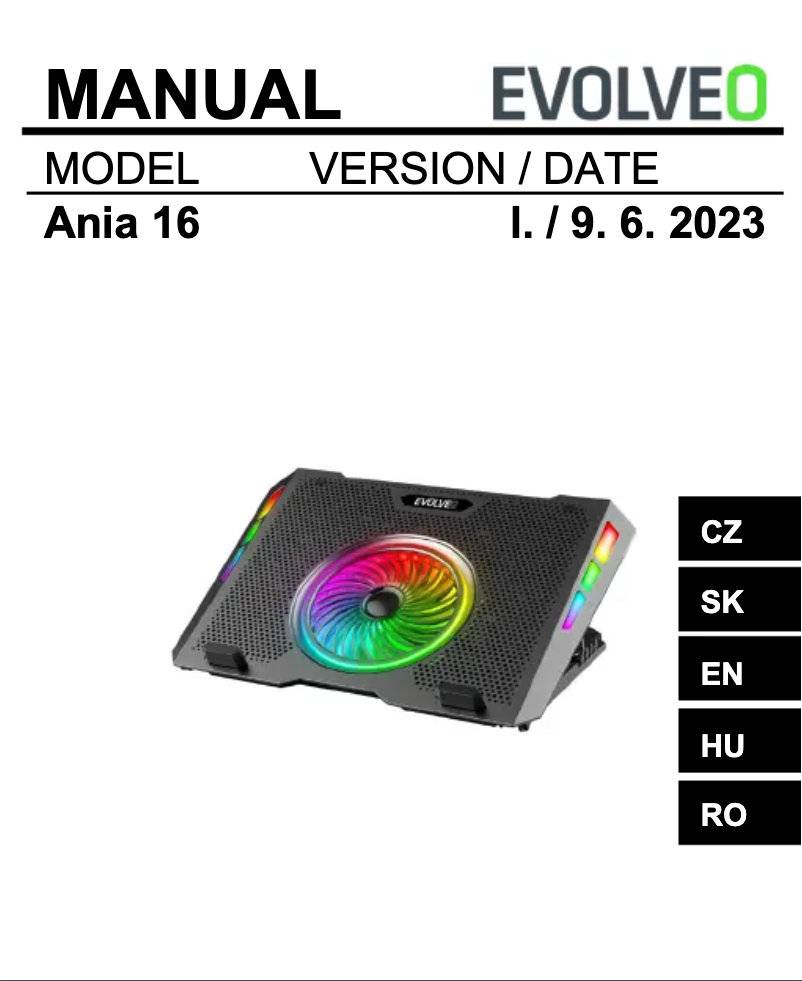 Page n°1 - Manuel utilisateur Evolveo Ania 16