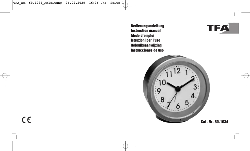 Page 1 de la notice Manuel utilisateur TFA 60.1034.04