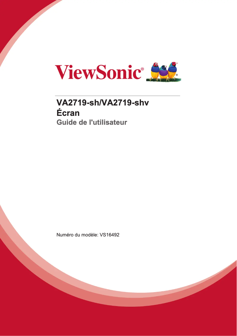 Page n°1 - Manuel utilisateur Viewsonic VA2719-SH