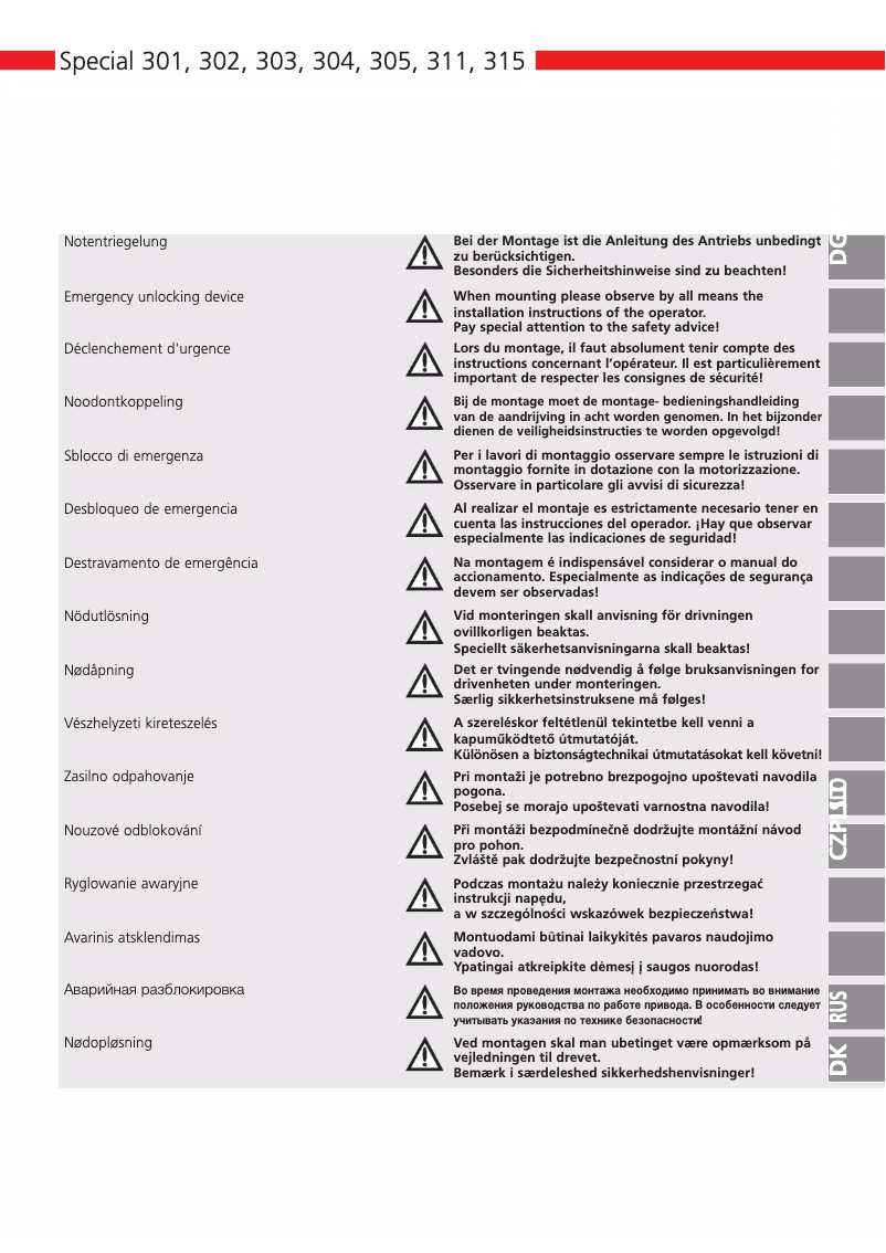 Page 1 de la notice Manuel utilisateur Marantec Special 302