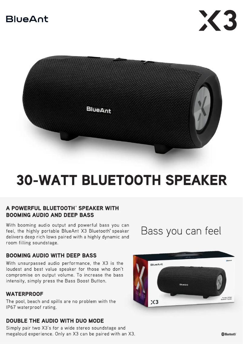 Page n°1 - Manuel utilisateur BlueAnt X3