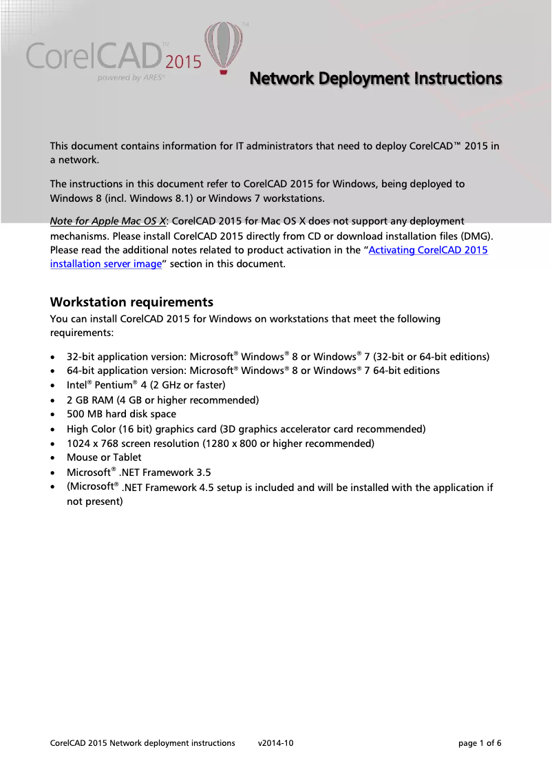 Image de la première page du manuel de l'appareil CAD 2015