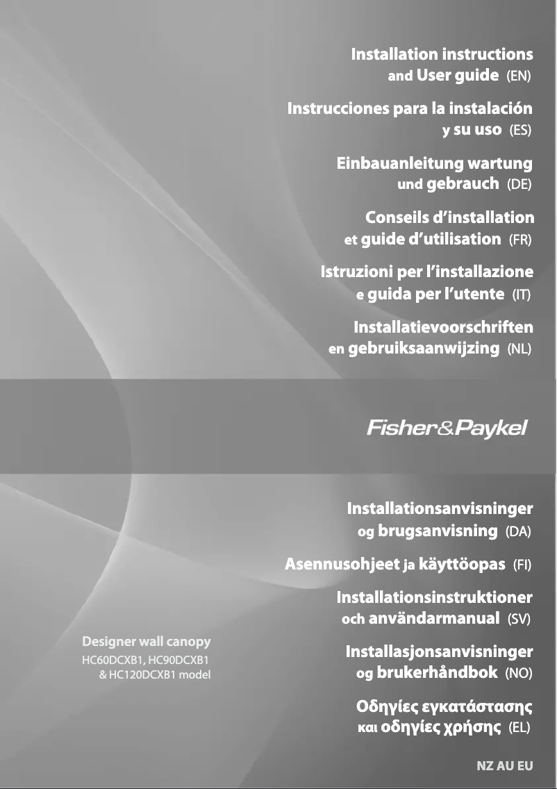 Page 1 de la notice Manuel utilisateur Fisher & Paykel HC90DCXB1