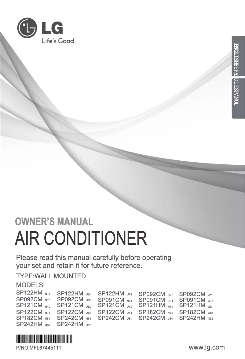 Page 1 de la notice Manuel utilisateur LG SP122CM