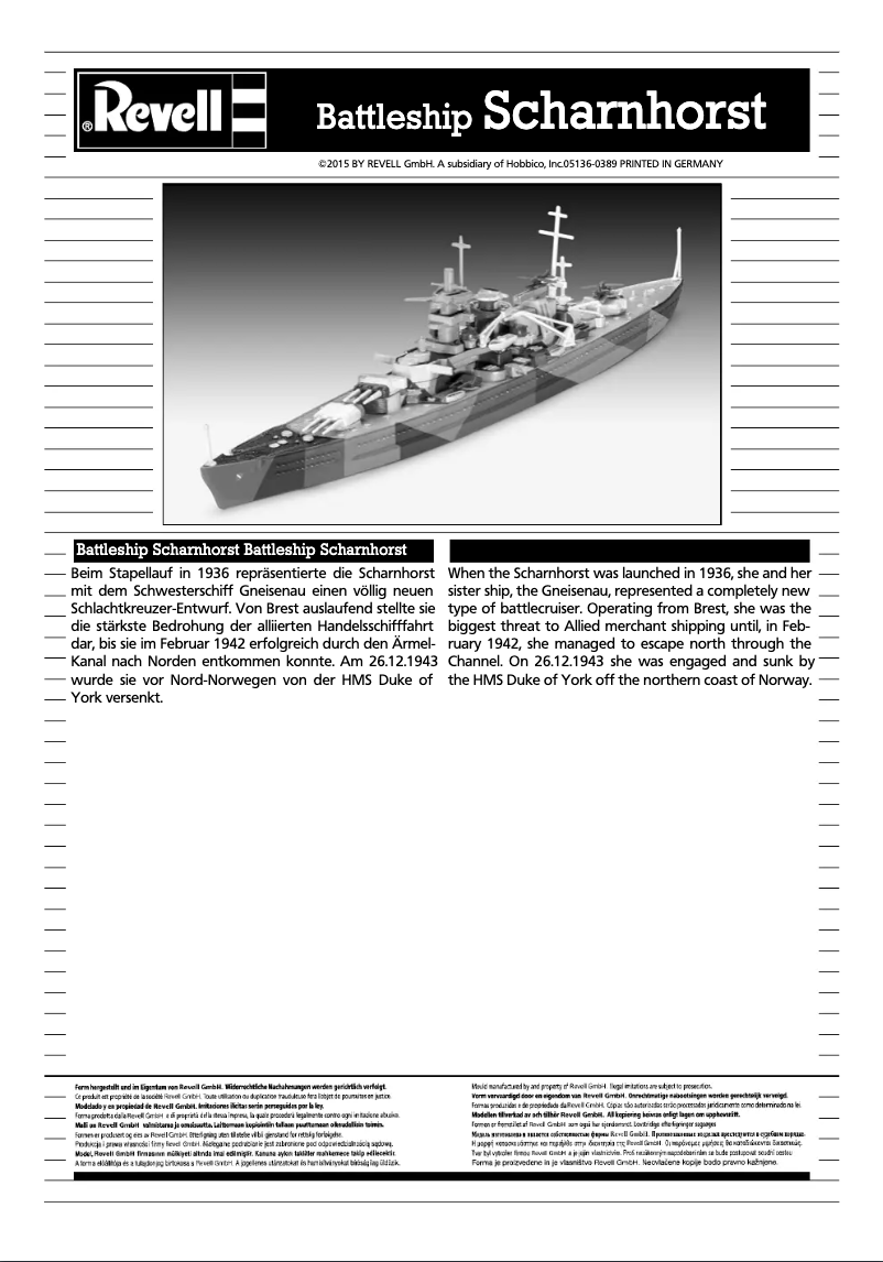 Image de la première page du manuel de l'appareil Scharnhorst