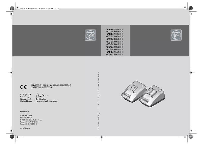 Page 1 de la notice Manuel utilisateur Fein AFSC 18