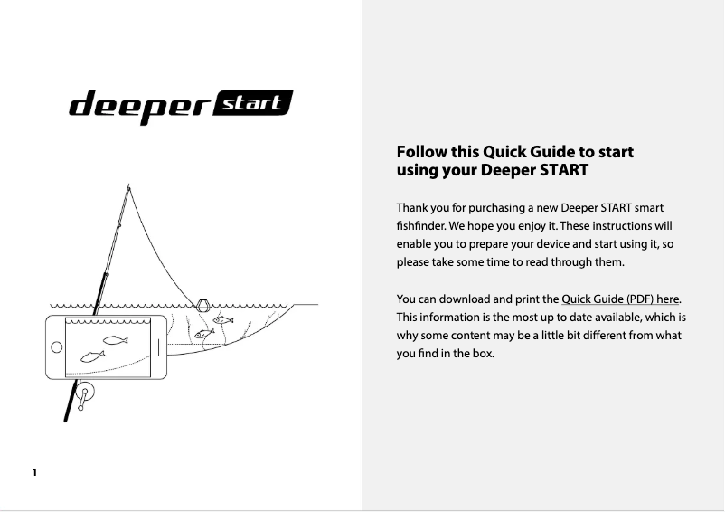 Image de la première page du manuel de l'appareil Start