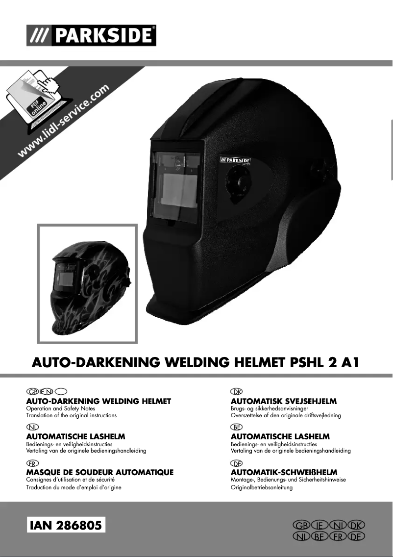Page n°1 - Manuel utilisateur Parkside PSHL 2 A1