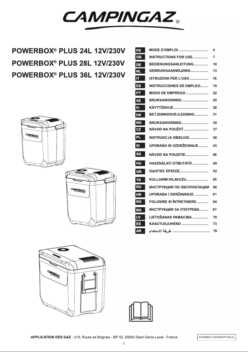 Imagen de la primera página del manual del dispositivo Powerbox Plus 36L