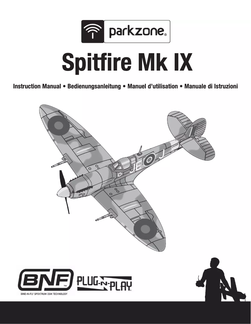 Page 1 de la notice Manuel utilisateur ParkZone Spitfire Mk IX PNP