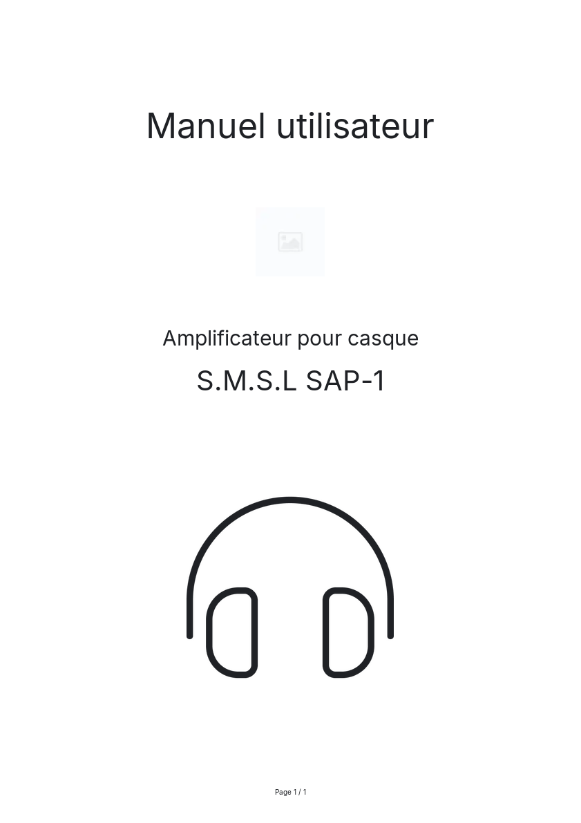 Page n°1 - Manuel utilisateur S.M.S.L SAP-1