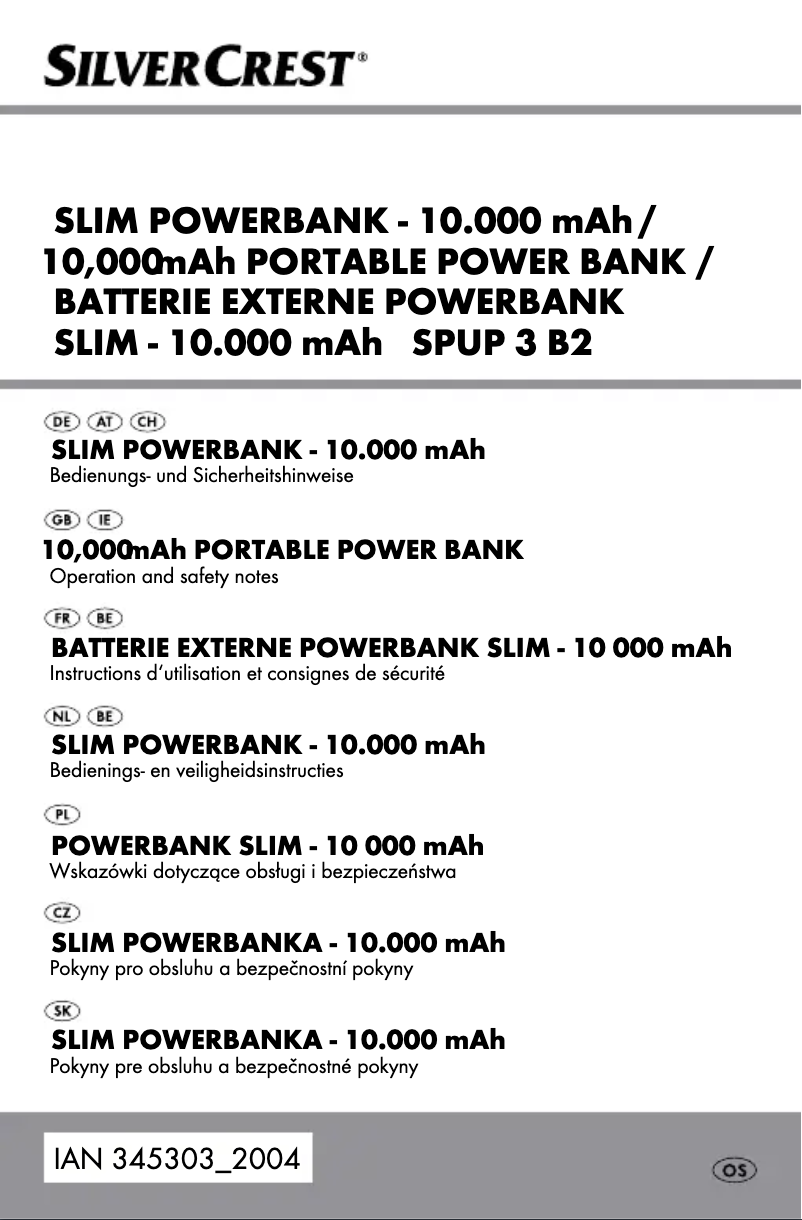 Page 1 de la notice Manuel utilisateur SilverCrest SPUP 3 B2
