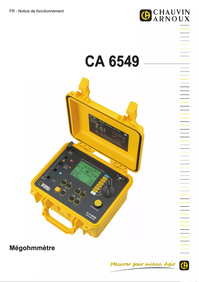 Page 1 de la notice Manuel utilisateur Chauvin Arnoux C.A 6549