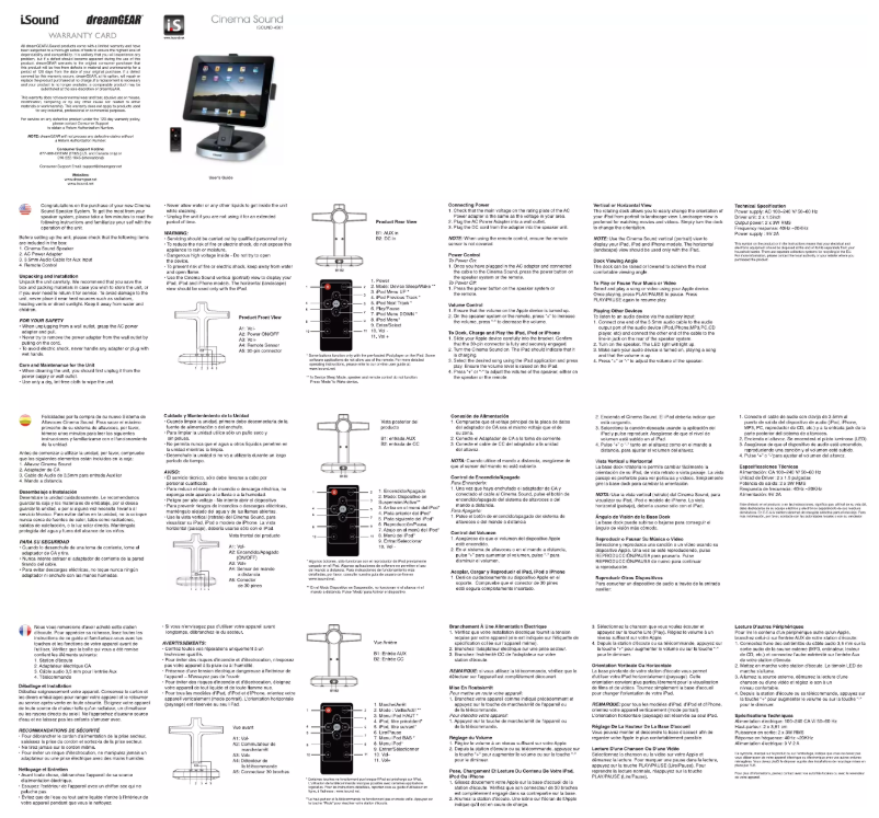 Page n°1 - Manuel utilisateur dreamGEAR Cinema Sound