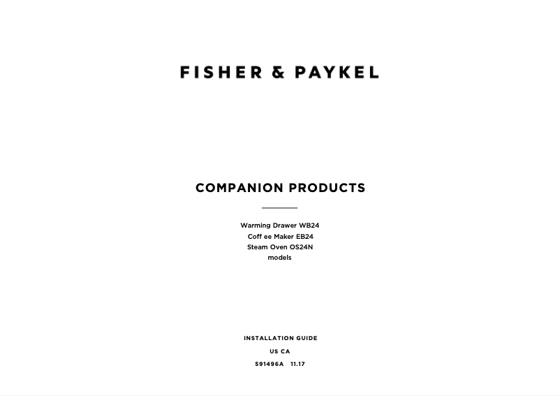 Page n°1 - Guide de démarrage rapide Fisher & Paykel EB24DSXB1