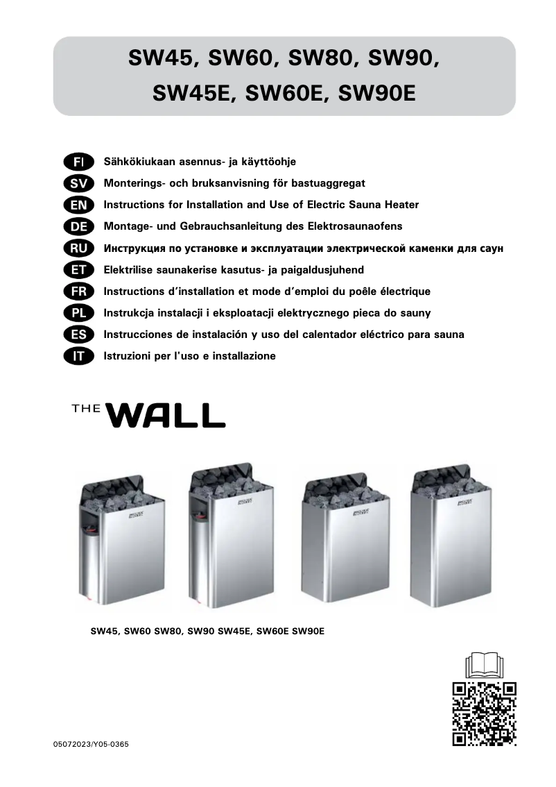 Page n°1 - Manuel utilisateur Harvia The Wall SW60E HSWE600400