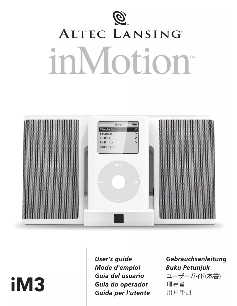 Página 1 del manual Manual de usuario Altec Lansing inMotion iM3