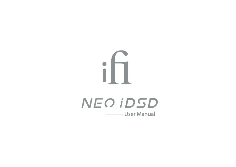Image de la première page du manuel de l'appareil NEO iDSD