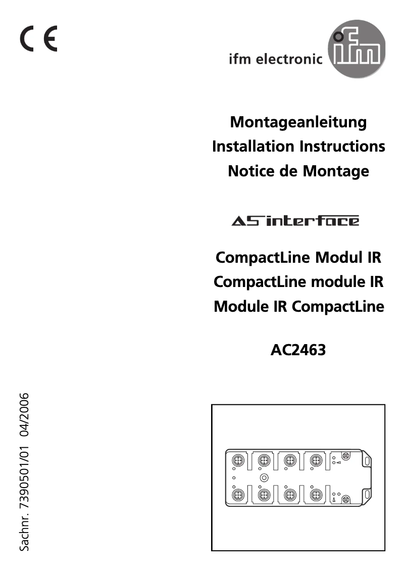 Page 1 de la notice Manuel utilisateur IFM AC2463