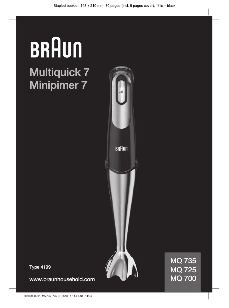 Page n°1 - Manuel utilisateur Braun MQ735 Sauce