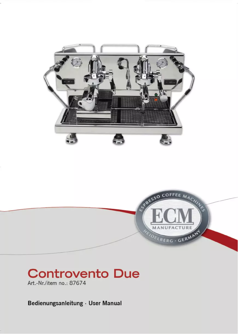 Page n°1 - Manuel utilisateur ECM Controvento Due
