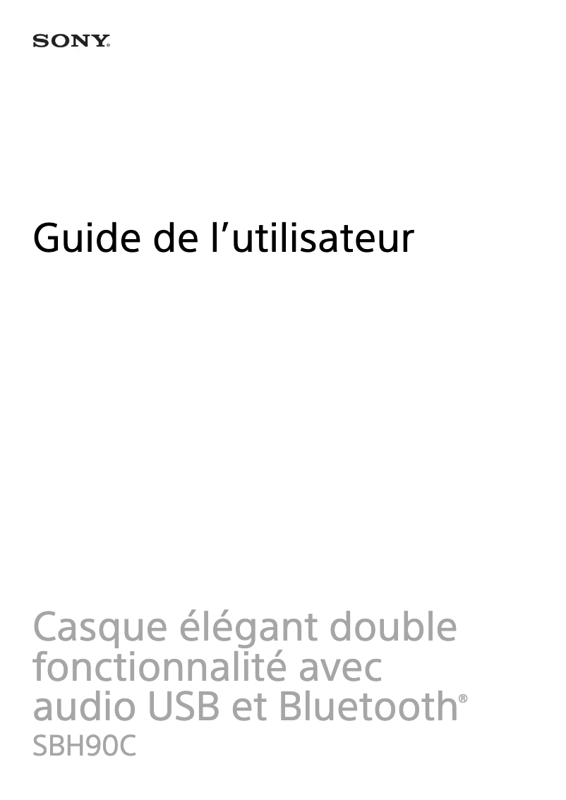 Image de la première page du manuel de l'appareil SBH90C