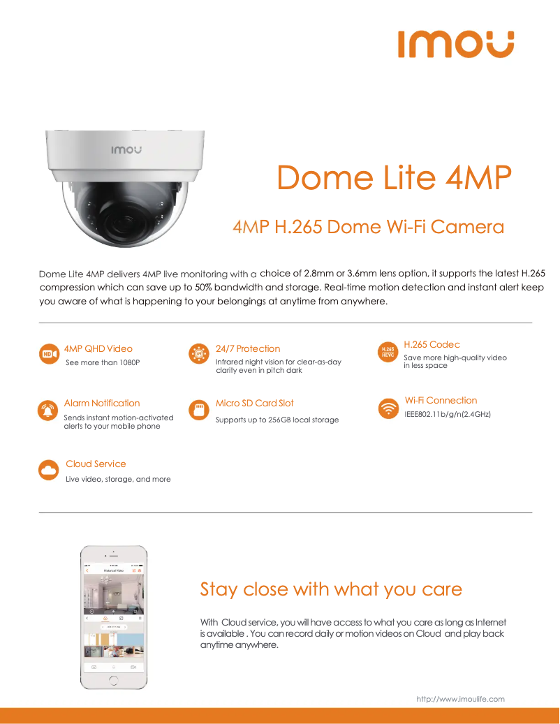 Image de la première page du manuel de l'appareil Dome Lite 4MP