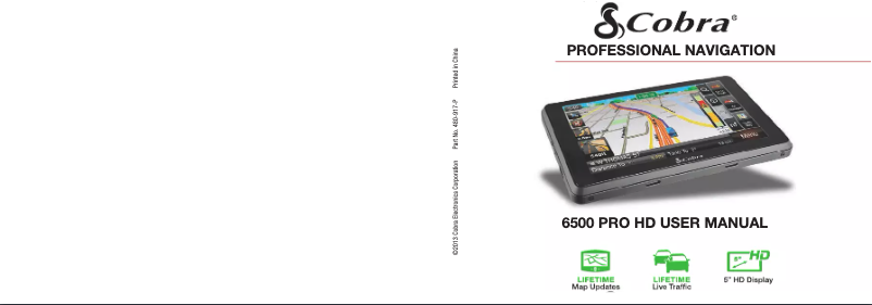Page n°1 - Manuel utilisateur Cobra 6500 PRO HD