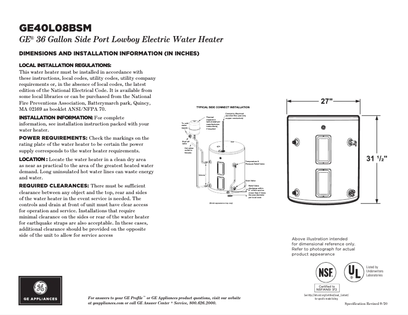 Image de la première page du manuel de l'appareil GE40L08BSM
