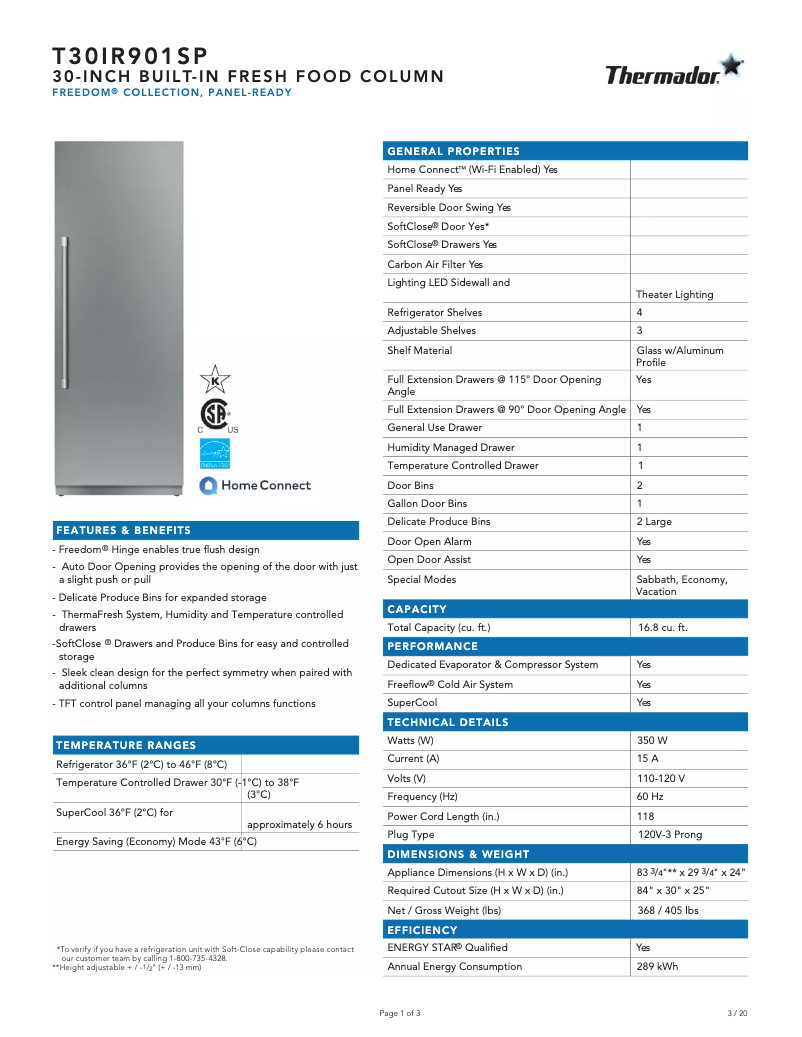 Image de la première page du manuel de l'appareil T30IR901SP