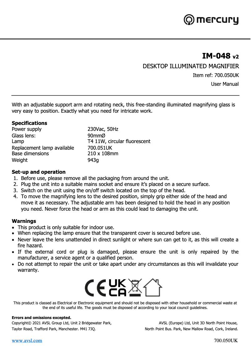 Image de la première page du manuel de l'appareil IM-048 v2