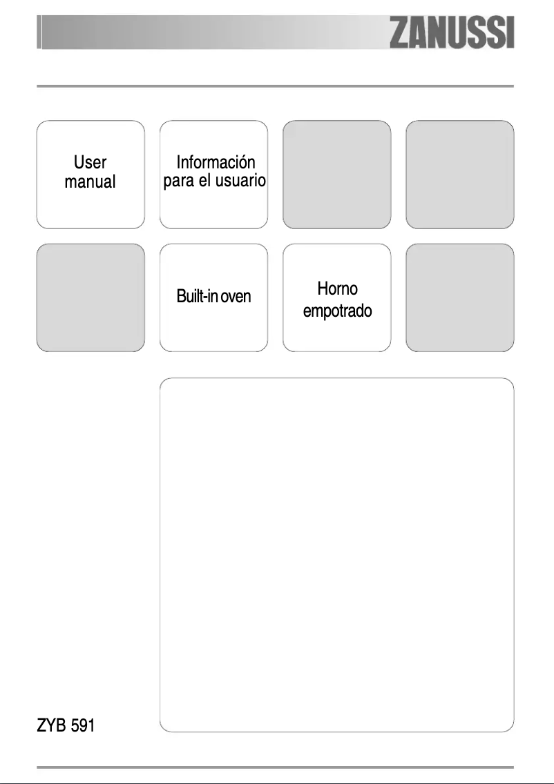 Page n°1 - Manuel utilisateur Zanussi ZYB591XQ