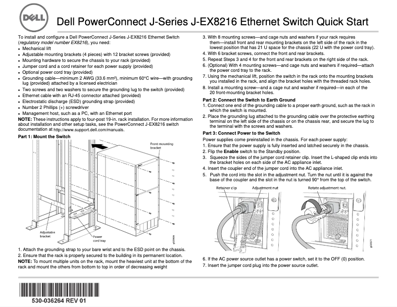 Page 1 de la notice Manuel utilisateur Dell PowerConnect J-EX8216