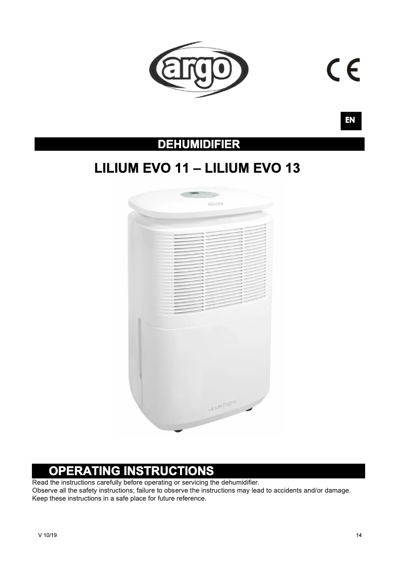 Page 1 de la notice Manuel utilisateur ARGO Lilium EVO 13