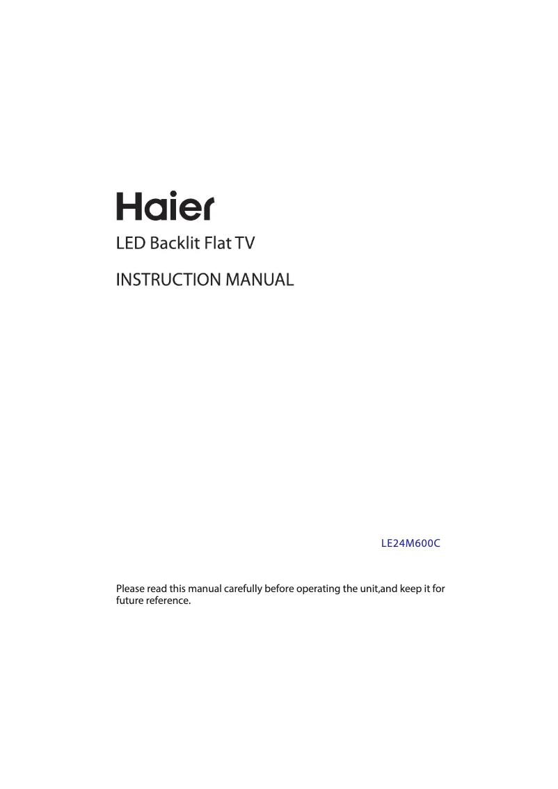 Page n°1 - Manuel utilisateur Haier LE24M600C