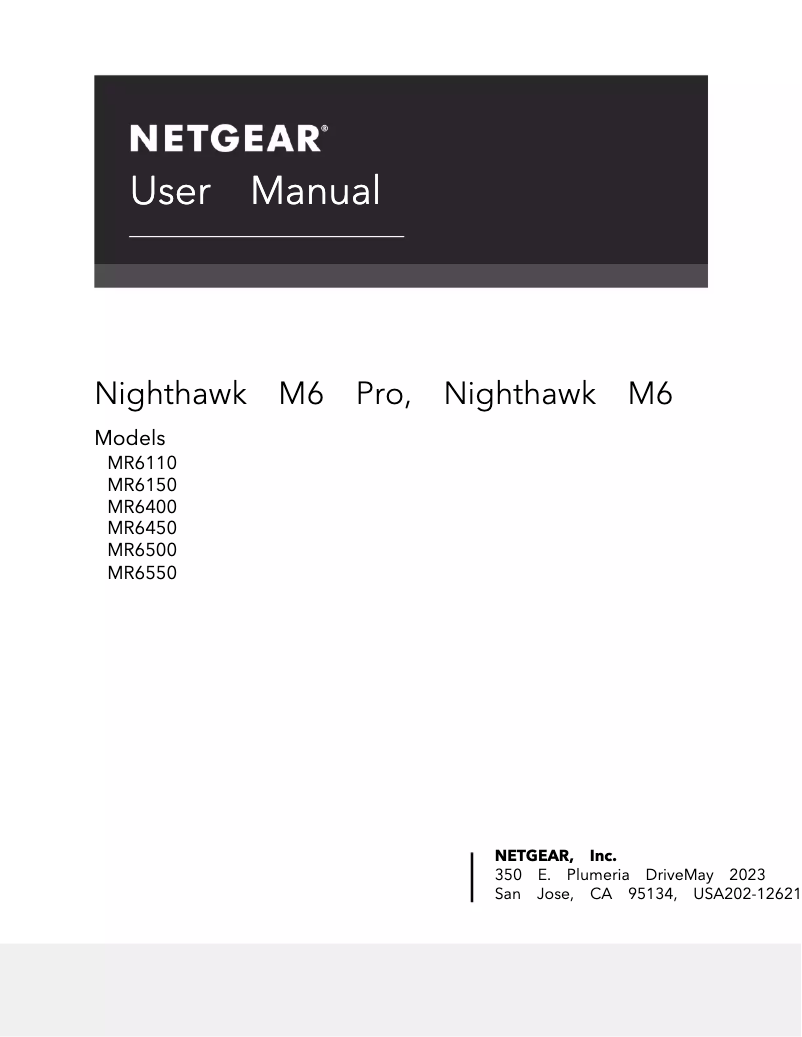 Page n°1 - Manuel utilisateur Netgear Nighthawk M6 MR6220