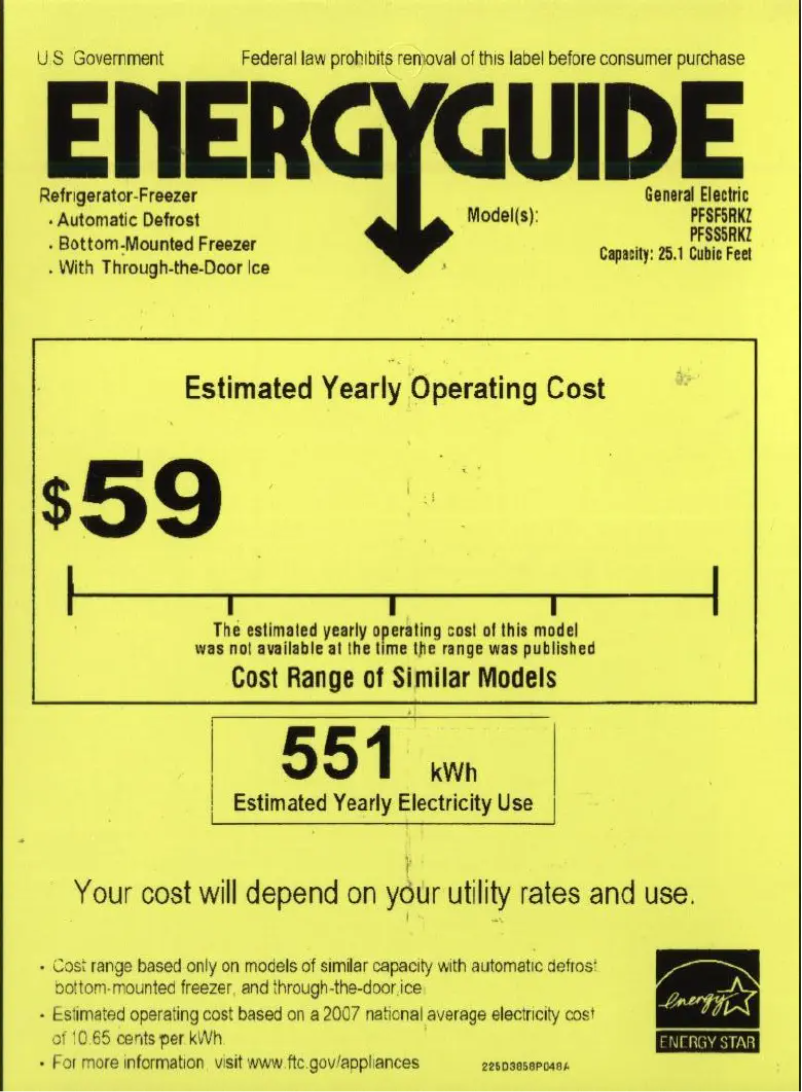 First page image of the manual for PFSF5RKZWW