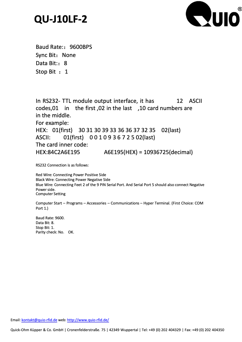 Image de la première page du manuel de l'appareil QU-J10-LF-2