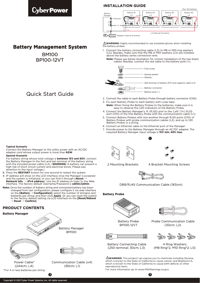 Página 1 del manual Guía de inicio rápido CyberPower BM100