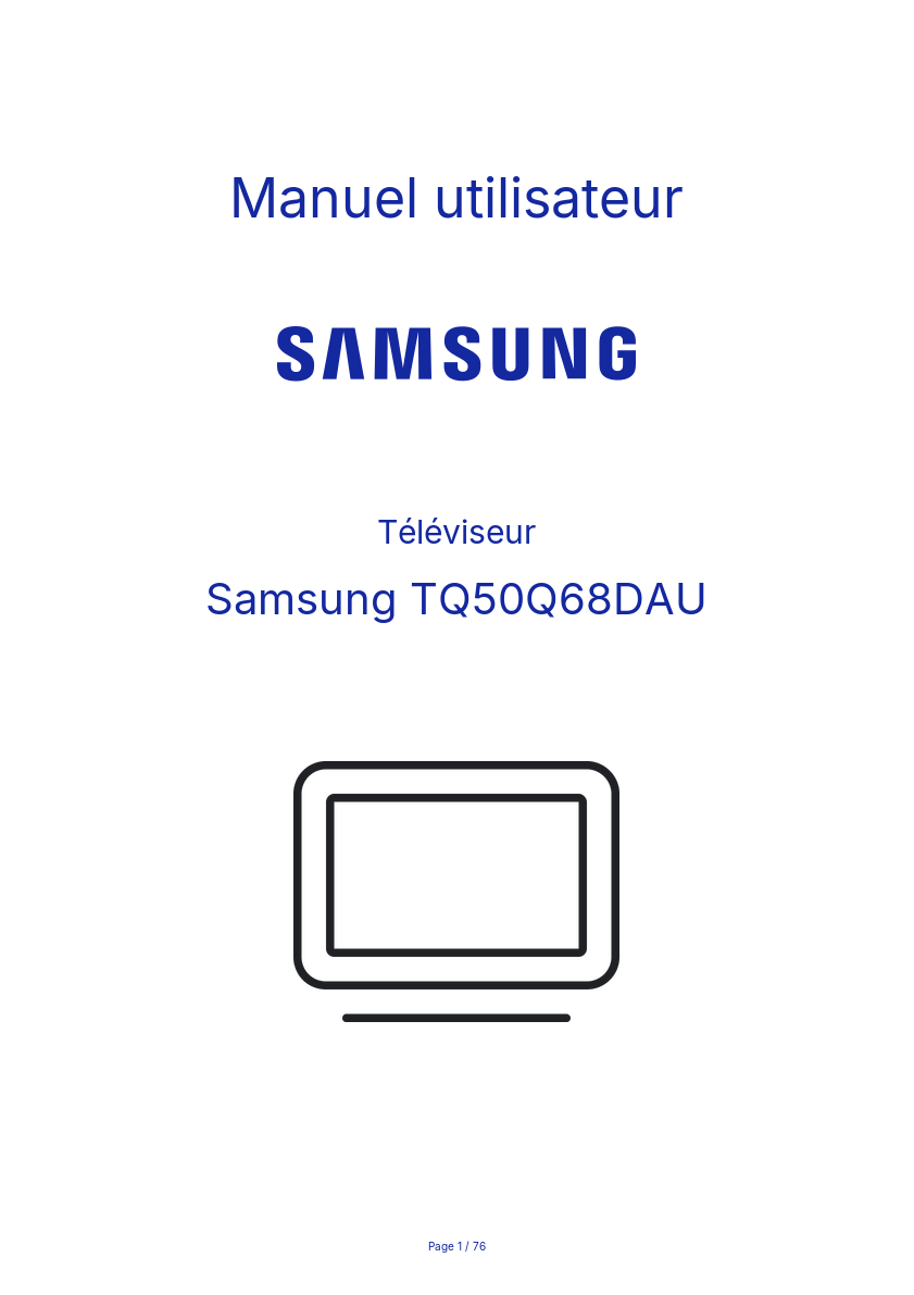 Page n°1 - Manuel utilisateur Samsung TQ50Q68DAU