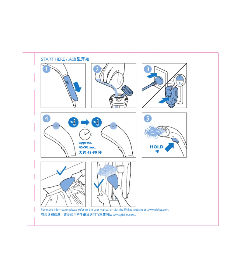 Page n°1 - Instructions / montage Philips Steam&Go GC332
