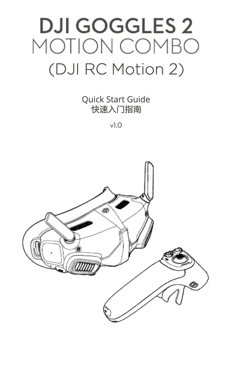 Page 1 de la notice Guide de démarrage rapide DJI Goggles 2