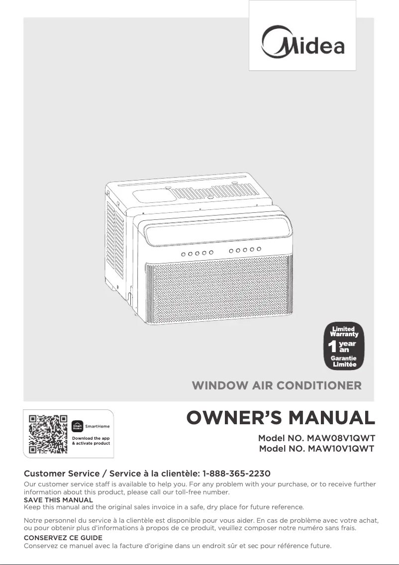 Página 1 del manual Manual de usuario Midea MAW08V1QWT