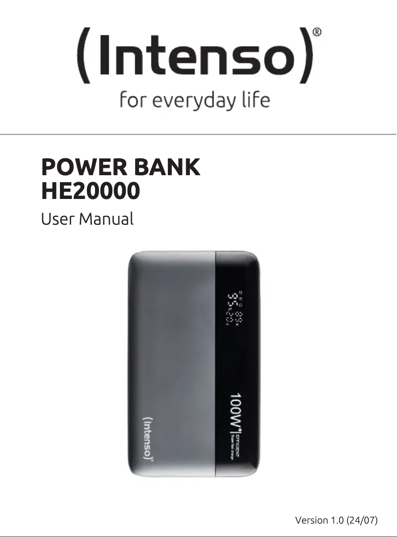 Page 1 de la notice Manuel utilisateur Intenso HE20000